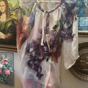 Floral Sheer Blouse - Multicolor